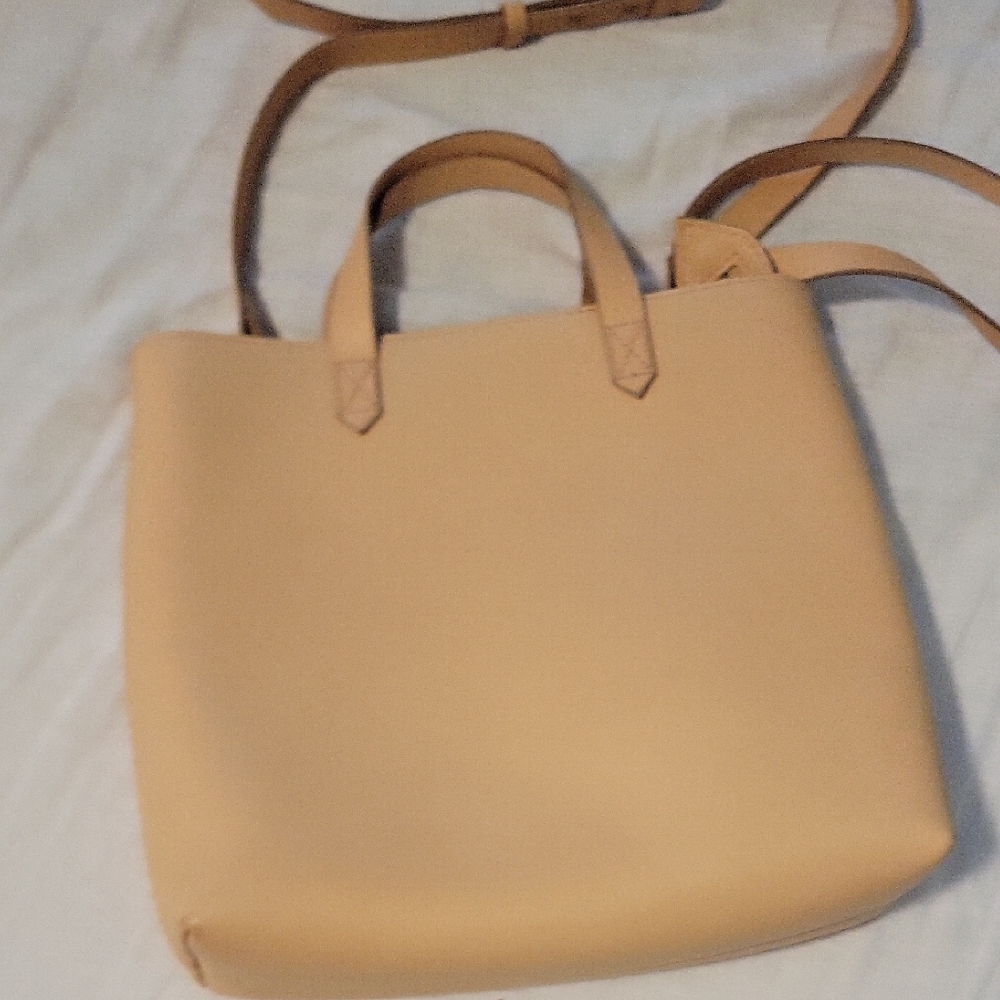 Madewell Zip-Top Transport Crossbody Leather Tote Bag Purse Beige - Picture 5 of 9